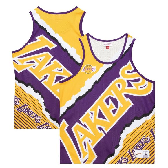 Men's Los Angeles Lakers Mitchell & Ness Gold Jersey - Picture 1 of 4